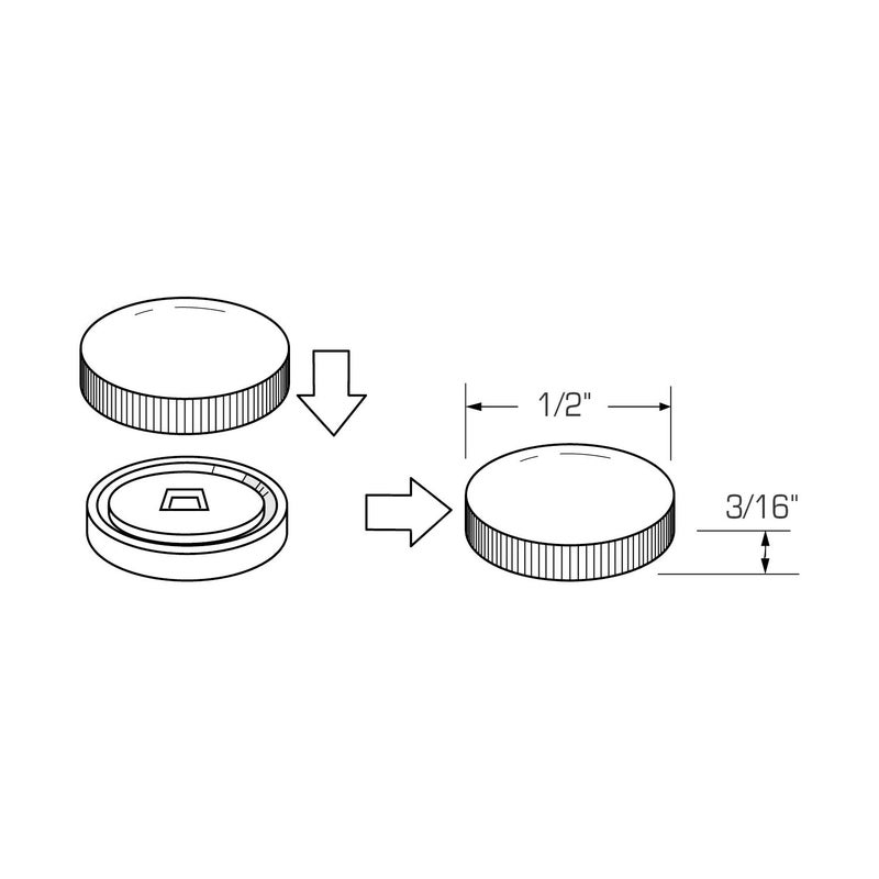 ROK 10 Pack Rok Hardware Metal Countersunk Snap On Screw Cover Cap 15/32" (12 mm) for Size #6 and #8 - Image 3